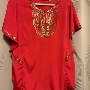 Chicos size 2 Red Sequin Women's Top